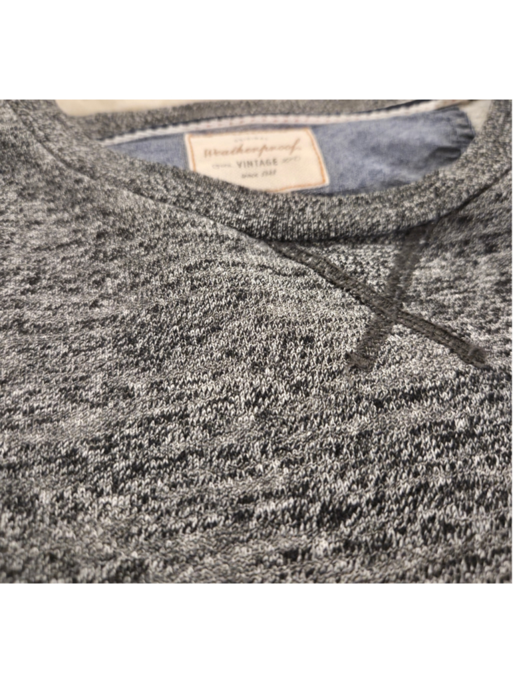 Weatherproof Vintage Sweatshirt Mens M Gray Marled Crewneck Pullover Cotton